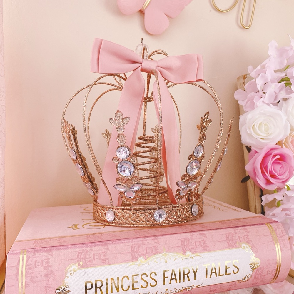Elegant Pink and Gold Princess Crown